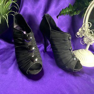 📌Joey Open Toe Black High Heel Pumps